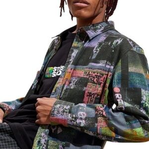 UO BDG Men’s VHS Print Denim Button Up Shirt
